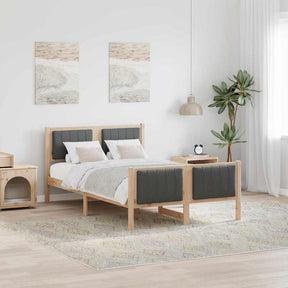 Vidaxl bedframe bruin en donkergrijs 120 x 190 cm massief grenenhout