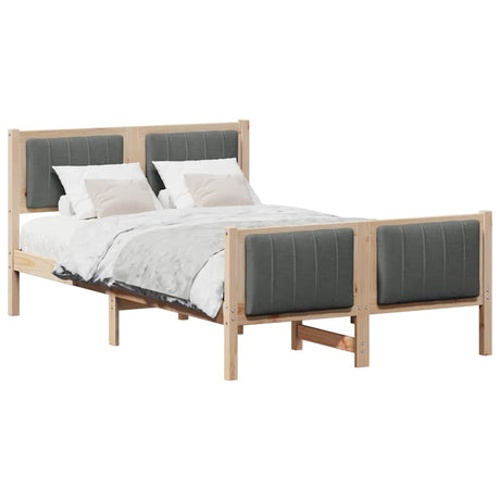 Vidaxl bedframe bruin en donkergrijs 120 x 190 cm massief grenenhout