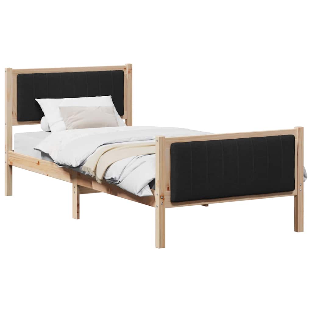Vidaxl bedframe bruin en zwart 90 x 190 cm massief grenenhout