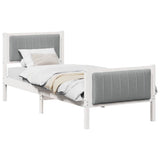 Vidaxl bedframe wit en lichtgrijs 75 x 190 cm massief grenenhout