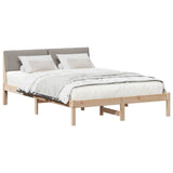 Vidaxl bedframe bruin en taupe 150 x 200 cm massief grenenhout
