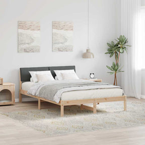 Vidaxl bedframe bruin en donkergrijs 140 x 200 cm massief grenenhout