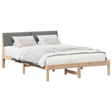 Vidaxl bedframe bruin en donkergrijs 135 x 190 cm massief grenenhout