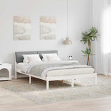 Vidaxl bedframe wit en lichtgrijs 135 x 190 cm massief grenenhout