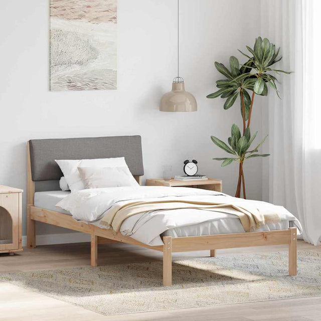 Vidaxl bedframe bruin en taupe 100 x 200 cm massief grenenhout