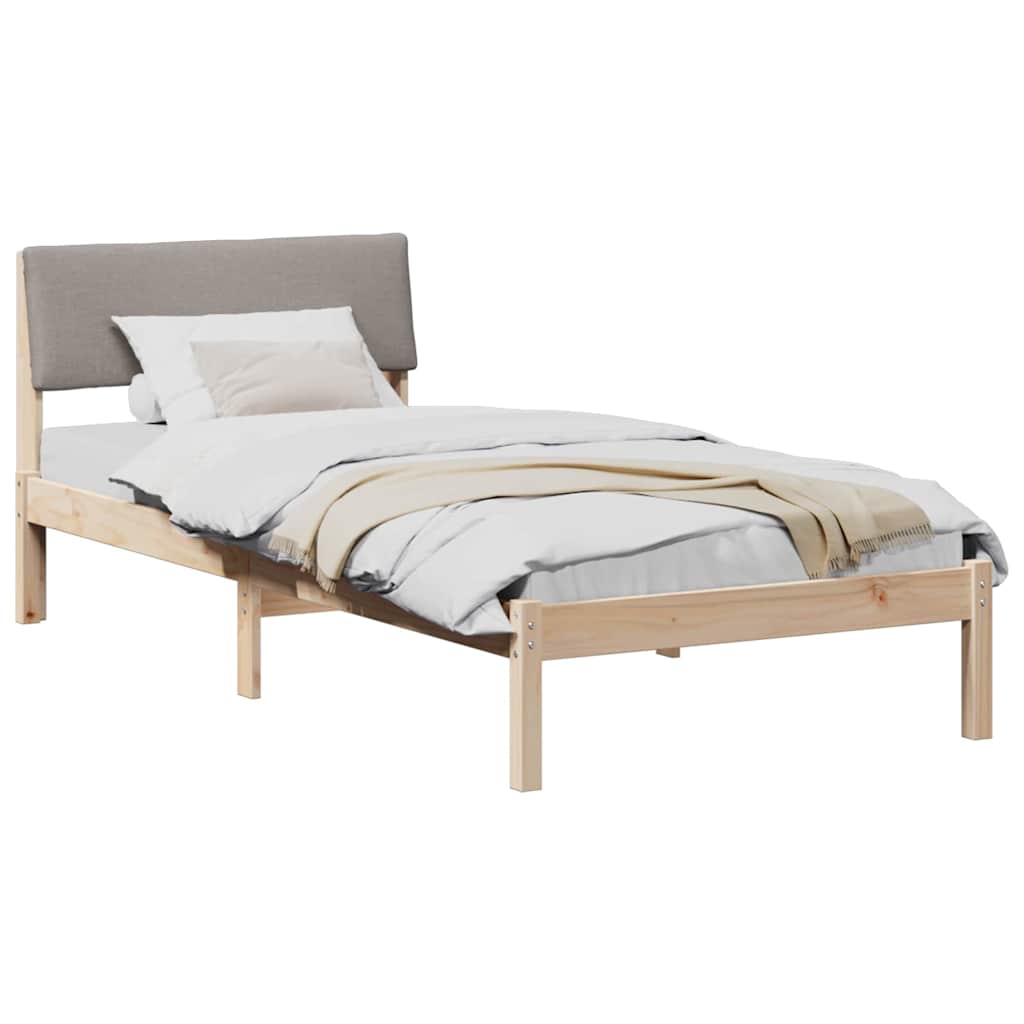 Vidaxl bedframe bruin en taupe 100 x 200 cm massief grenenhout