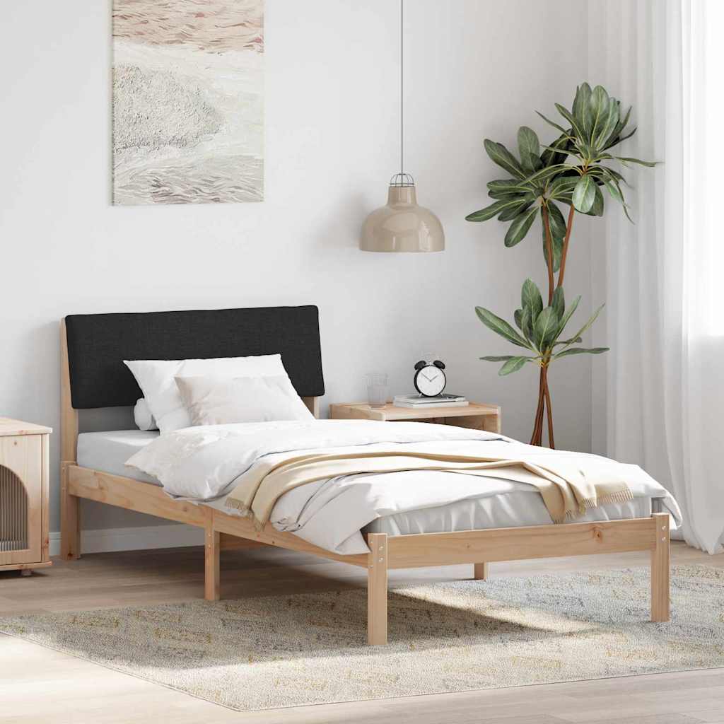 Vidaxl bedframe bruin en zwart 90 x 200 cm massief grenenhout