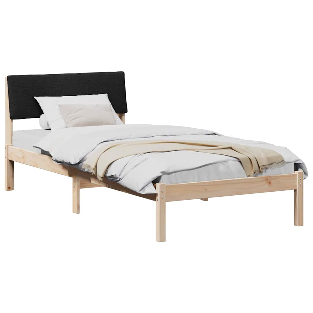 Vidaxl bedframe bruin en zwart 90 x 200 cm massief grenenhout