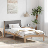 Vidaxl bedframe bruin en taupe 90 x 200 cm massief grenenhout