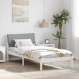 Vidaxl bedframe wit en lichtgrijs 90 x 200 cm massief grenenhout