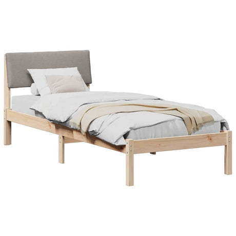 Vidaxl bedframe bruin en taupe 80 x 200 cm massief grenenhout