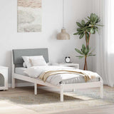 Vidaxl bedframe wit en lichtgrijs 80 x 200 cm massief grenenhout