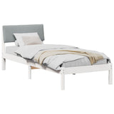 Vidaxl bedframe wit en lichtgrijs 80 x 200 cm massief grenenhout