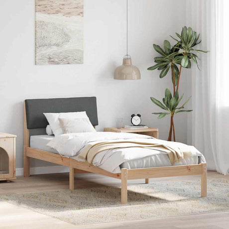 Vidaxl bedframe bruin en donkergrijs 75 x 190 cm massief grenenhout