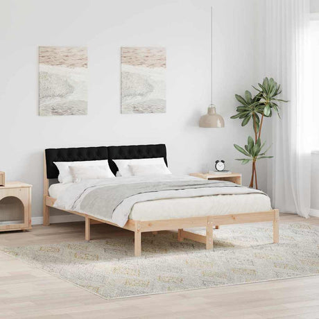 Vidaxl bedframe bruin en zwart 150 x 200 cm massief grenenhout