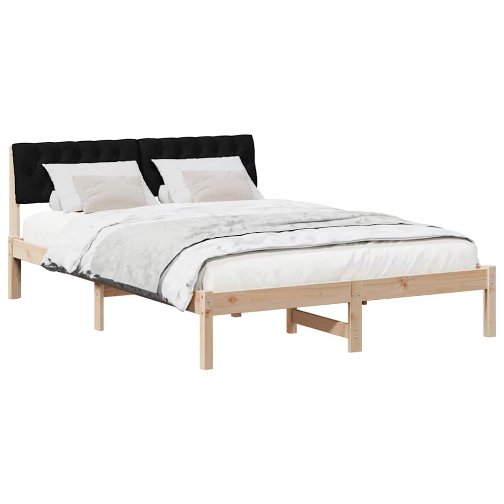 Vidaxl bedframe bruin en zwart 150 x 200 cm massief grenenhout
