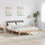 Vidaxl bedframe bruin en taupe 150 x 200 cm massief grenenhout