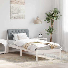 Vidaxl bedframe wit en lichtgrijs 75 x 190 cm massief grenenhout