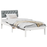 Vidaxl bedframe wit en lichtgrijs 75 x 190 cm massief grenenhout