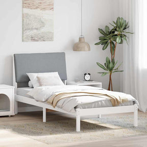 Vidaxl bedframe wit en lichtgrijs 100 x 200 cm massief grenenhout