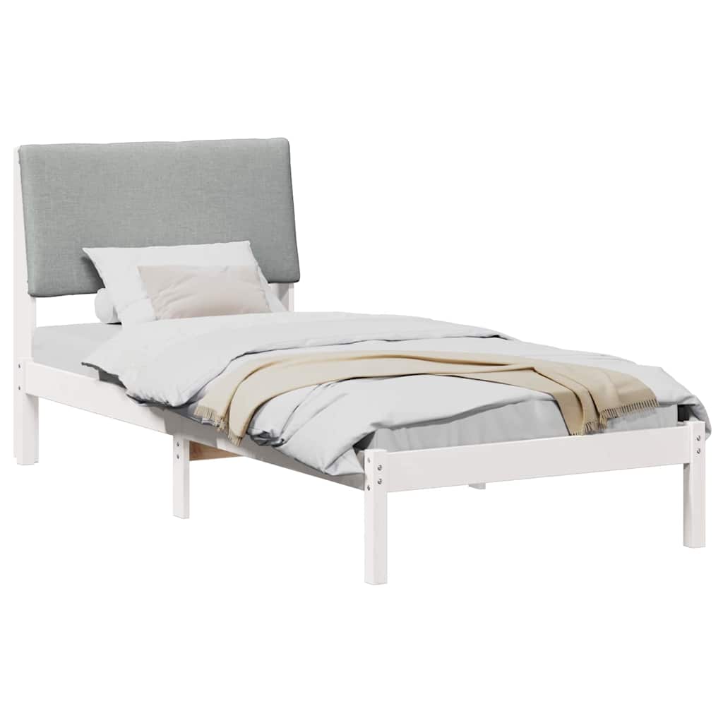 Vidaxl bedframe wit en lichtgrijs 100 x 200 cm massief grenenhout