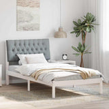 Vidaxl bedframe met gevoerd hoofdgedeelte wit 100 x 200 cm
