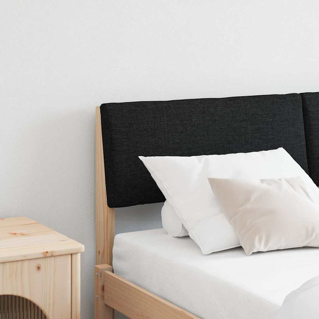 Vidaxl gestoffeerd hoofdbord zwart 140 cm massief grenenhout