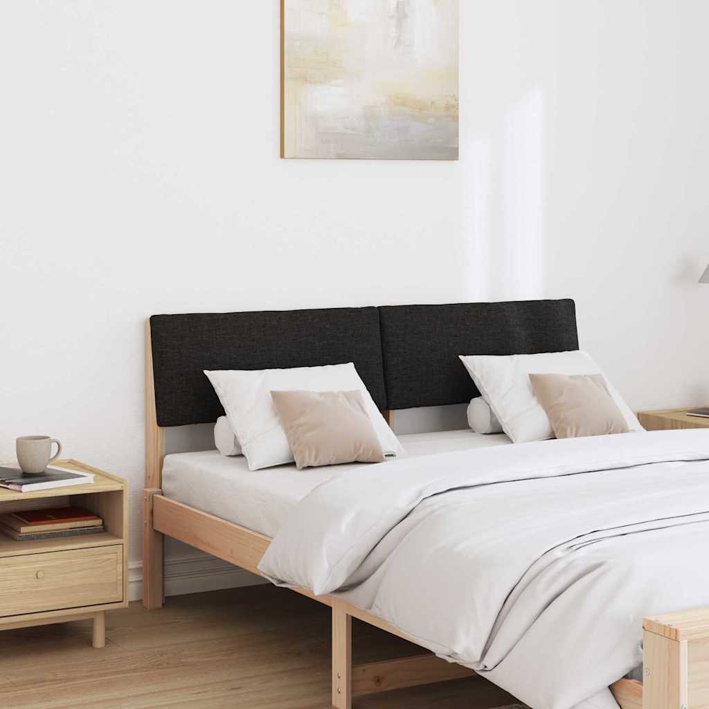 Vidaxl gestoffeerd hoofdbord zwart 140 cm massief grenenhout