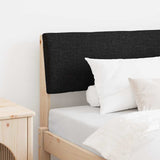 Vidaxl gestoffeerd hoofdbord zwart 90 cm massief grenenhout