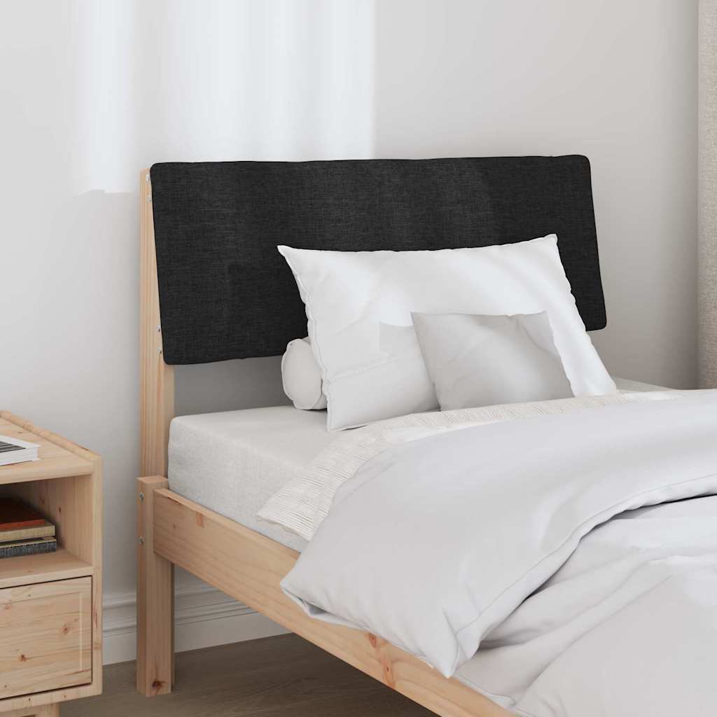 Vidaxl gestoffeerd hoofdbord zwart 75 cm massief grenenhout