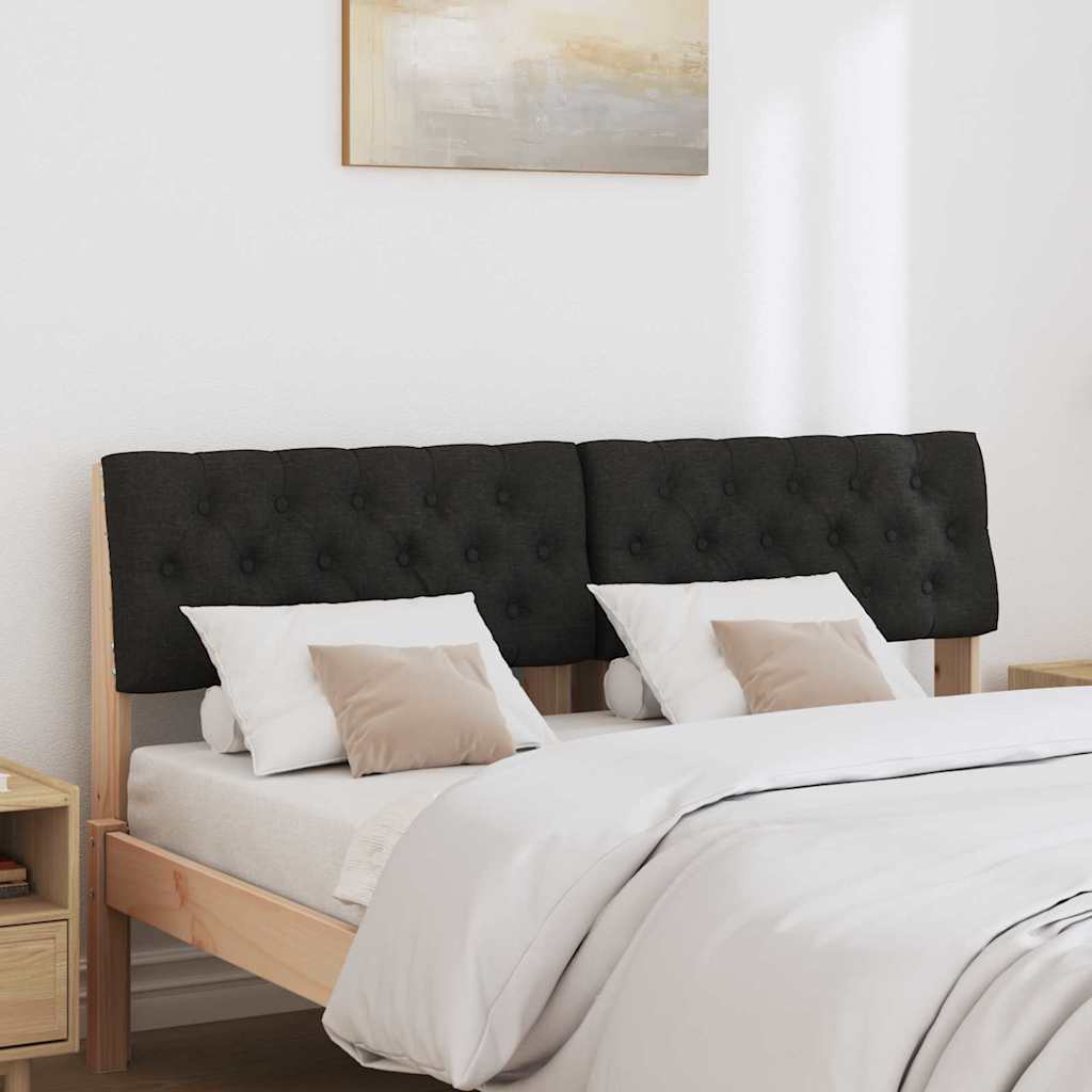 Vidaxl gestoffeerd hoofdbord zwart 150 cm massief grenenhout