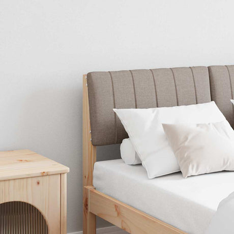 Vidaxl gestoffeerd hoofdbord taupe 120 cm massief grenenhout