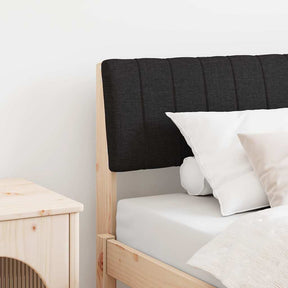 Vidaxl gestoffeerd hoofdbord zwart 90 cm massief grenenhout