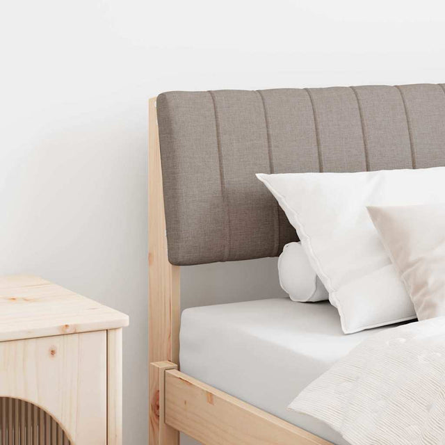 Vidaxl gestoffeerd hoofdbord taupe 90 cm massief grenenhout