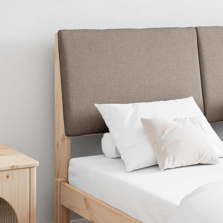 Vidaxl gestoffeerd hoofdbord taupe 150 cm massief grenenhout