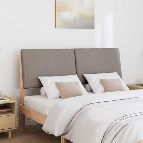 Vidaxl gestoffeerd hoofdbord taupe 140 cm massief grenenhout