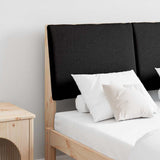 Vidaxl gestoffeerd hoofdbord zwart 135 cm massief grenenhout
