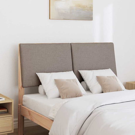 Vidaxl gestoffeerd hoofdbord taupe 135 cm massief grenenhout