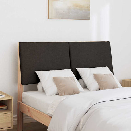 Vidaxl gestoffeerd hoofdbord zwart 120 cm massief grenenhout