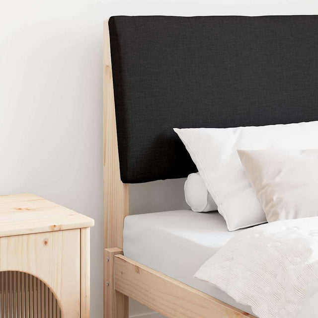 Vidaxl gestoffeerd hoofdbord zwart 80 cm massief grenenhout