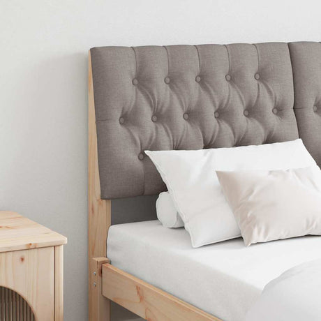 Vidaxl gestoffeerd hoofdbord taupe 160 cm massief grenenhout