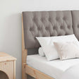 Vidaxl gestoffeerd hoofdbord taupe 150 cm massief grenenhout