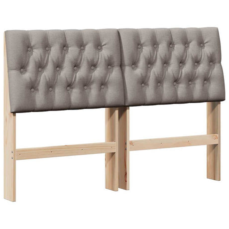 Vidaxl gestoffeerd hoofdbord taupe 150 cm massief grenenhout