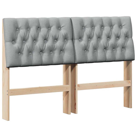 Vidaxl gestoffeerd hoofdbord lichtgrijs 140 cm massief grenenhout