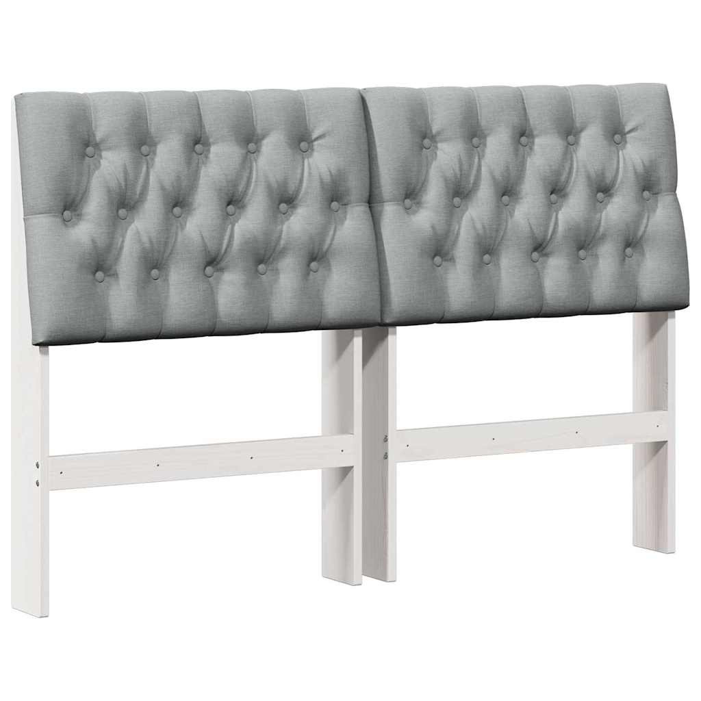 Vidaxl gestoffeerd hoofdbord lichtgrijs 140 cm massief grenenhout