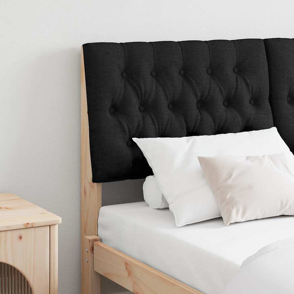 Vidaxl gestoffeerd hoofdbord zwart 135 cm massief grenenhout