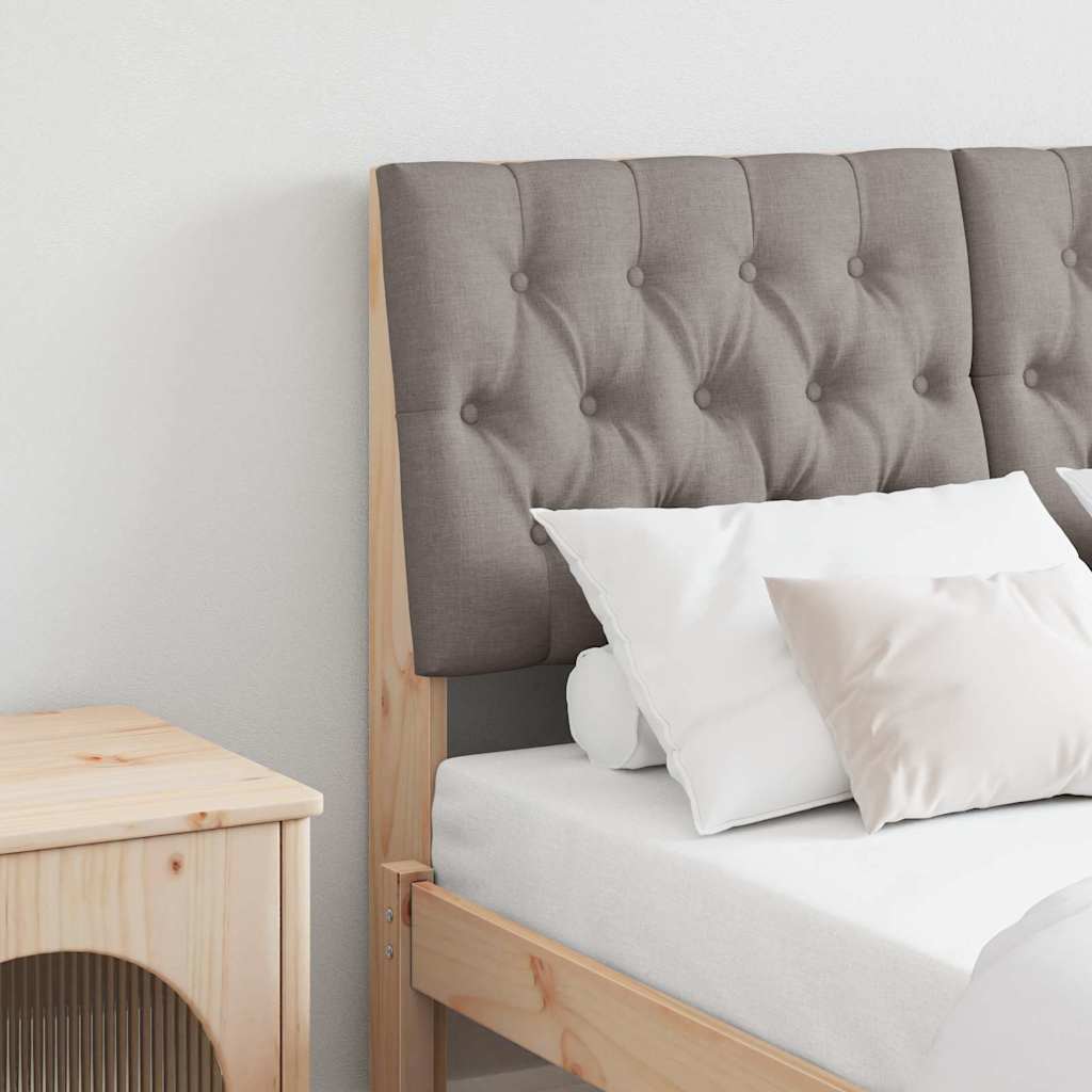 Vidaxl gestoffeerd hoofdbord taupe 120 cm massief grenenhout