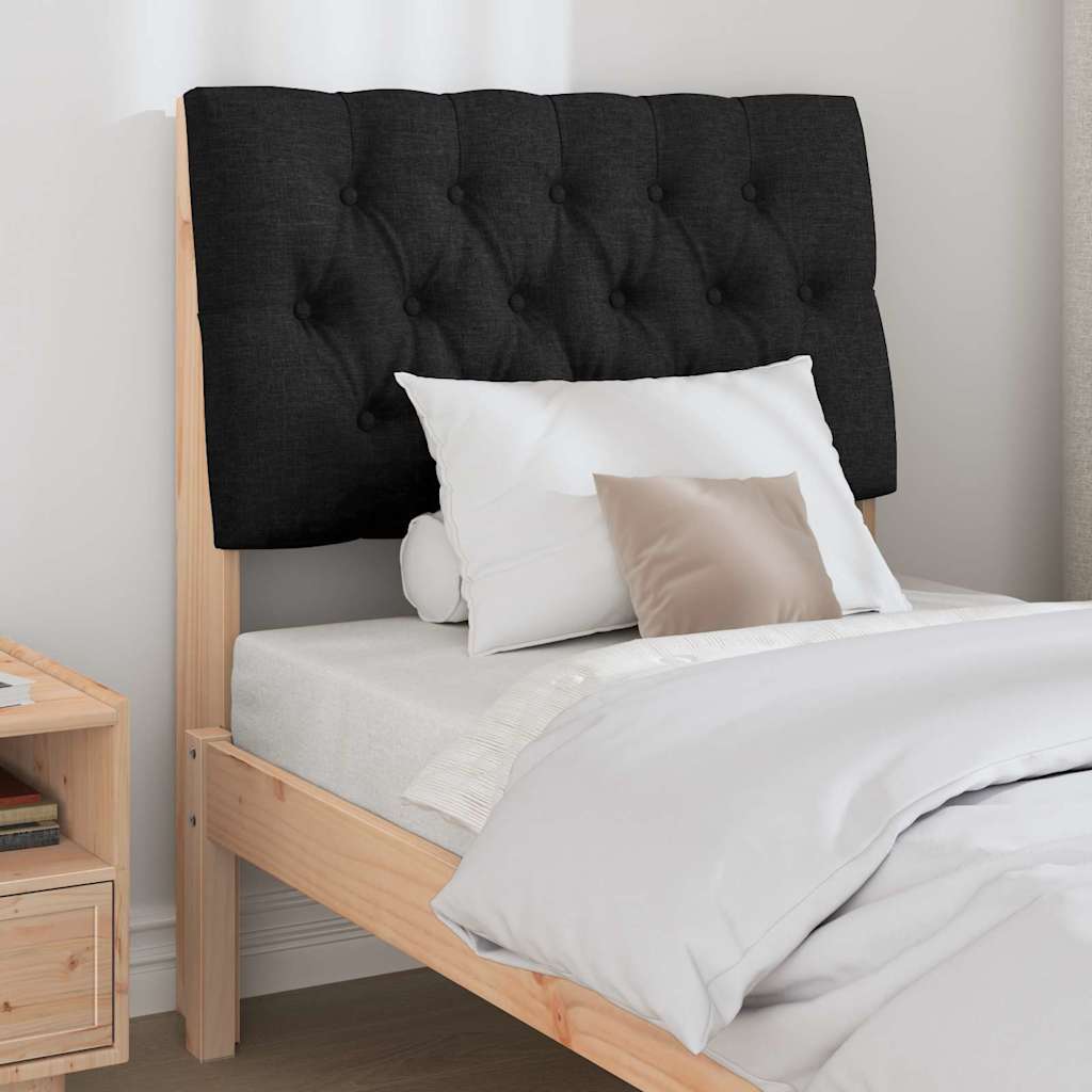 Vidaxl gestoffeerd hoofdbord zwart 75 cm massief grenenhout