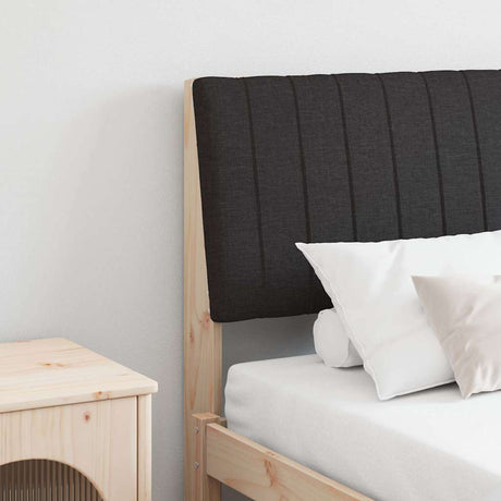 Vidaxl gestoffeerd hoofdbord zwart 150 cm massief grenenhout