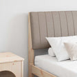 Vidaxl gestoffeerd hoofdbord taupe 150 cm massief grenenhout